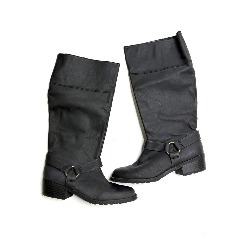 Just Fabulous Womens US Size 10 Landry Tall Black Boots EU 41 Faux Leather Calf